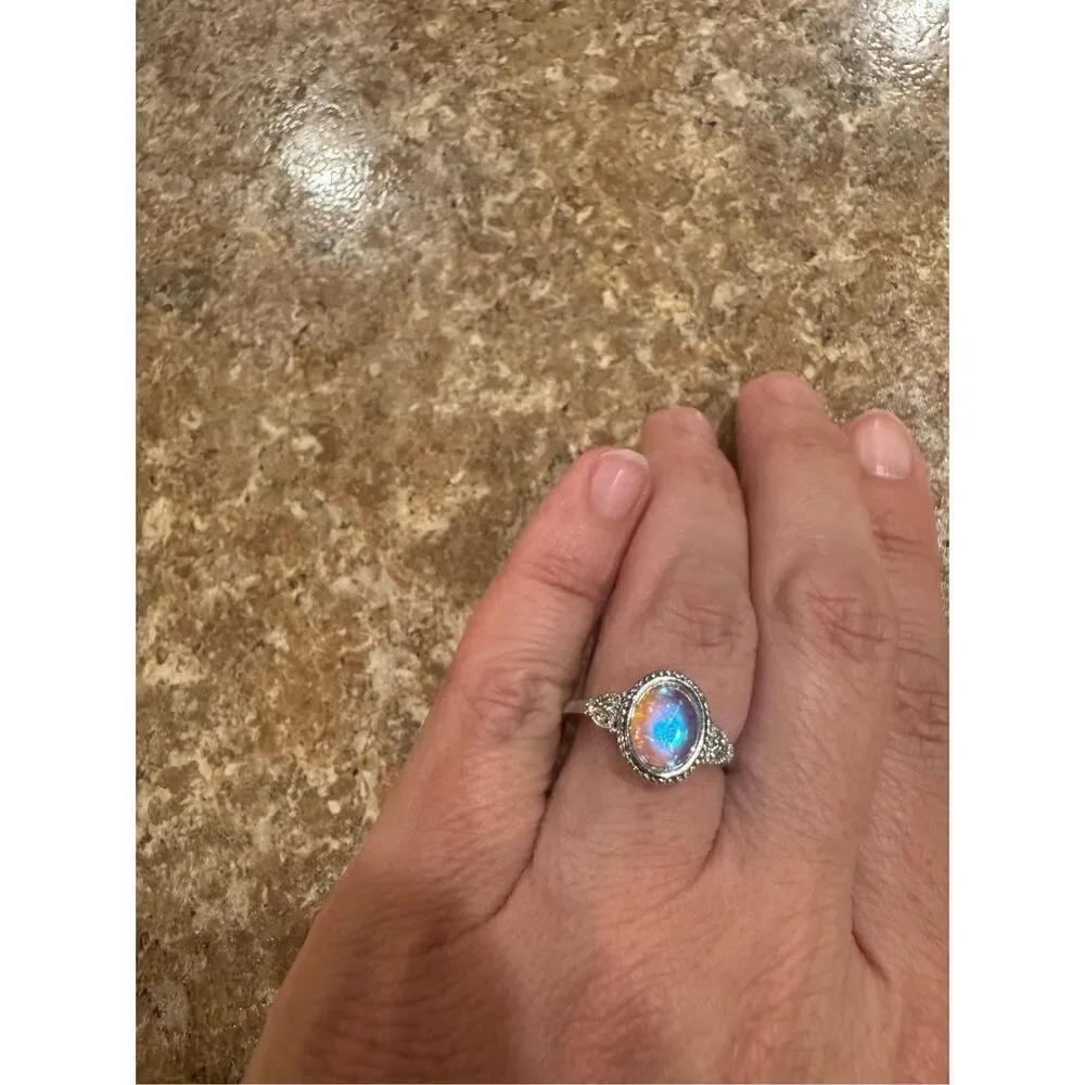 New 925 silver ring colorful stone size 6 woman’s
